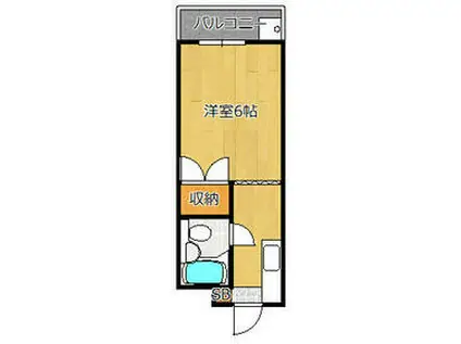 ノムラフラット(1K/2階)の間取り写真