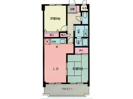 プロスペリテⅠ(2LDK/3階)の間取り写真