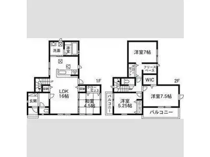 東武伊勢崎・大師線 新伊勢崎駅 徒歩18分 2階建 築4年(4LDK)の間取り写真
