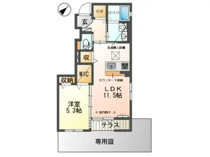 カーサ ESⅡ(1LDK/1階)の間取り写真