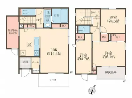 Grand Villa(3LDK/1階)の間取り写真