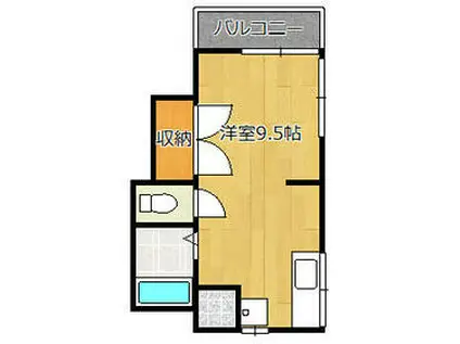 河野アパート(ワンルーム/1階)の間取り写真