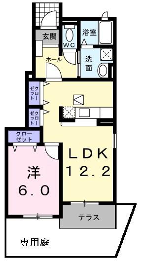 ヴィオラ メゾンⅠ(1LDK/1階)の間取り写真