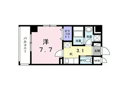 アーバン アイランド・ウエスト(1K/3階)の間取り写真