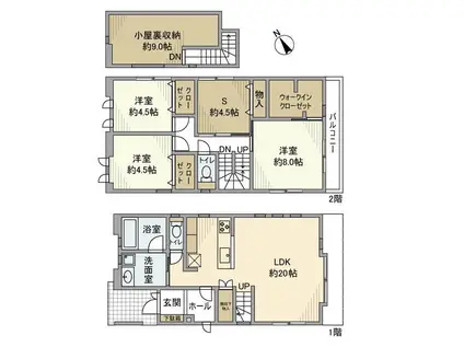 京葉線 新習志野駅 徒歩19分 2階建 築6年(3SLDK)の間取り写真