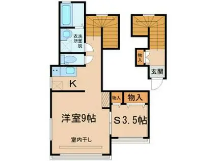 メゾン東光(1SK/2階)の間取り写真