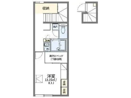 レオパレス旭2(1K/2階)の間取り写真