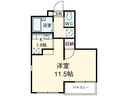 PLIME(1K/4階)の間取り写真