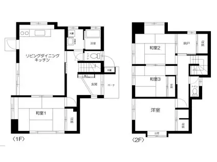 南武線 矢向駅 徒歩6分 2階建 築44年(4SLDK)の間取り写真