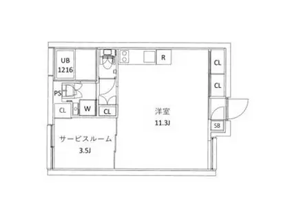 CITY WALK新江古田(ワンルーム/2階)の間取り写真