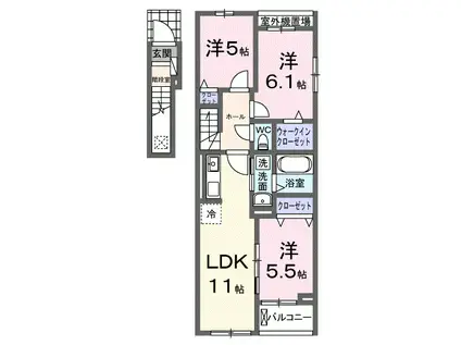 メゾン ミモザⅤ(3LDK/2階)の間取り写真