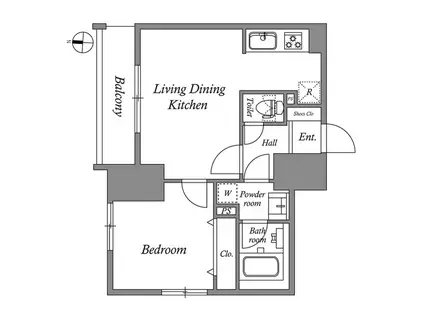 GRAN PASEO菊川Ⅱ(1LDK/6階)の間取り写真