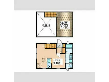 フローレットⅡ(1LDK)の間取り写真