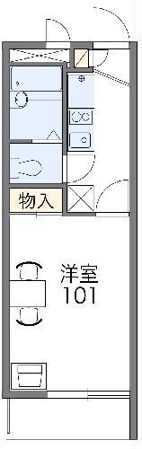 レオパレスアオキ(1K/1階)の間取り写真