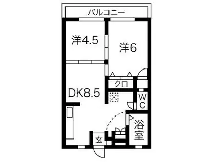 加藤ビル(2DK/1階)の間取り写真
