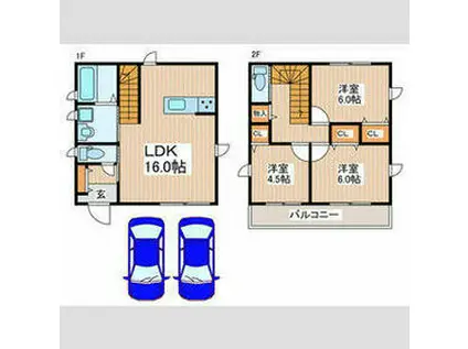 西武鉄道拝島線 武蔵砂川駅 徒歩19分 2階建 築1年(3LDK)の間取り写真
