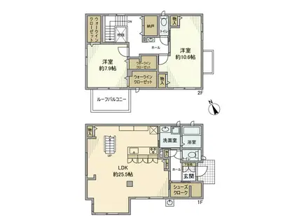 愛知環状鉄道 北岡崎駅 徒歩12分 2階建 築9年(2LDK)の間取り写真