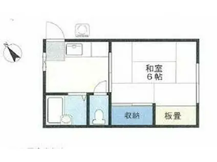 坂詰ハイツ(1K/1階)の間取り写真