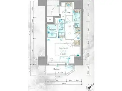 エステムコート横浜反町2(1K/9階)の間取り写真