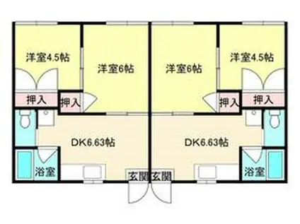 ウィステリアⅠ(2DK/2階)の間取り写真
