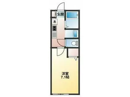 ラパオリーブ(1K/2階)の間取り写真