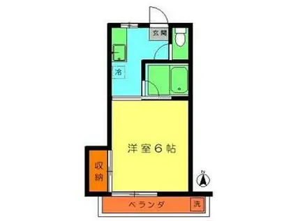 上保コーポ(1K/2階)の間取り写真