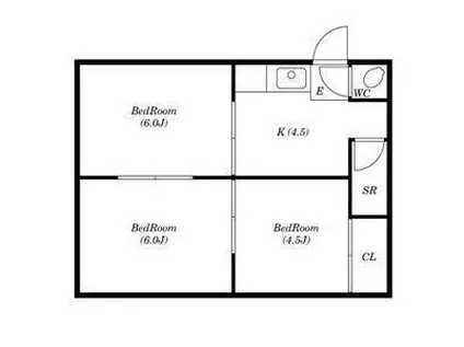 金岡ビル(3K/4階)の間取り写真
