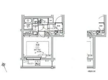 ベルシード横濱南太田Ⅱ(1K/4階)の間取り写真
