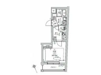 ベルシード横濱南太田Ⅱ(1K/2階)の間取り写真