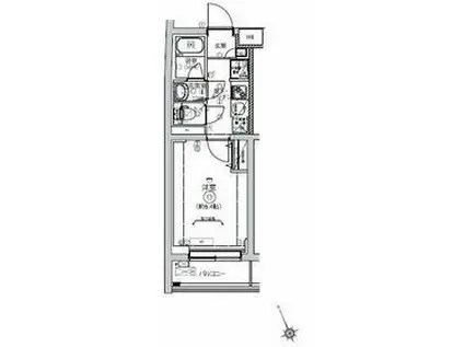 ベルシード横濱南太田Ⅱ(1K/2階)の間取り写真