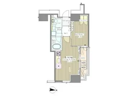 WHITE TOWER HAMAMATS(1LDK/18階)の間取り写真