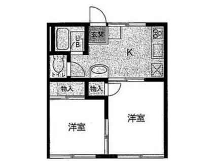 ダイワティアラ津田沼Ⅳ(2K/1階)の間取り写真
