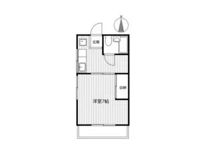 フラッツ麦田(1K/2階)の間取り写真