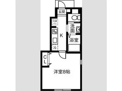 Maisonette land 楠駅(1K)の間取り写真