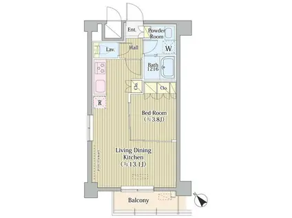 AVVOLTO FELICE 蒲田SOU(1LDK/4階)の間取り写真