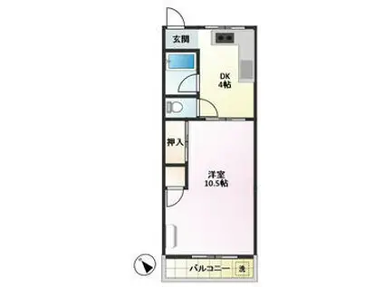 神保ビル(1DK/3階)の間取り写真