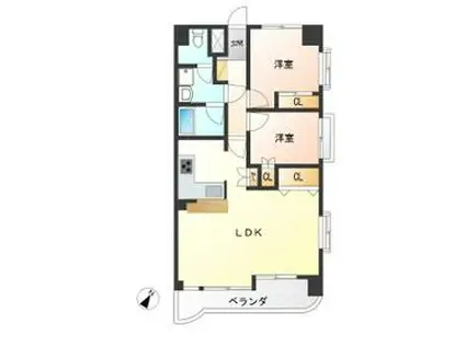 プラージュ今泉(2LDK/6階)の間取り写真