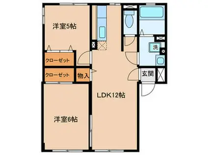 メゾンドレトアA棟B棟(2LDK/1階)の間取り写真