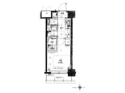 ハーモニーレジデンス武蔵小杉002(1K/1階)の間取り写真
