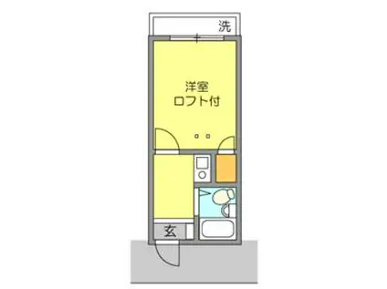 京浜東北・根岸線 大井町駅 徒歩14分 2階建 築35年(1K/2階)の間取り写真