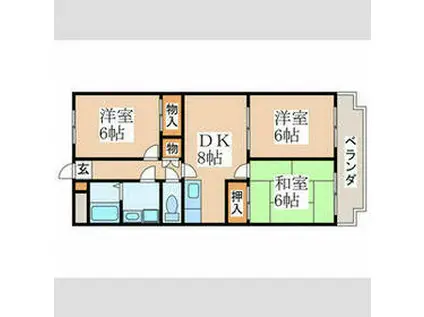 センチュリー・ジャミーラ(3DK/2階)の間取り写真