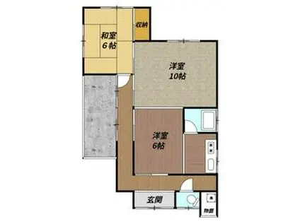 内房線 姉ケ崎駅 バス乗車時間:8分 青柳橋バス停で下車 徒歩6分 1階建 築46年(3K)の間取り写真