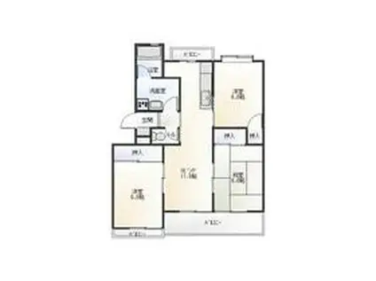 桜台マンション(3LDK/2階)の間取り写真