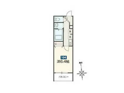 メゾンセルビス(1K/1階)の間取り写真