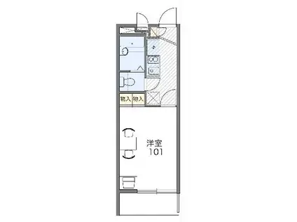 レオパレスプレジール山王(1K/2階)の間取り写真