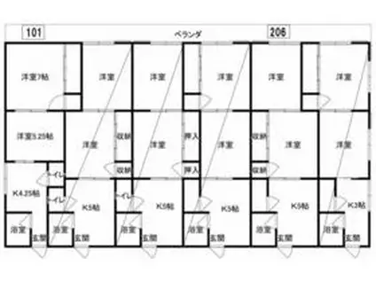 コーポコニシ(2K/1階)の間取り写真