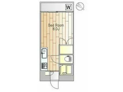 メゾンクレソンⅠ(ワンルーム/2階)の間取り写真