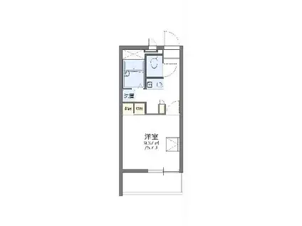 レオパレスON&OFF(1K/3階)の間取り写真