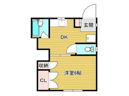 SOLEIL Ⅱ(1DK/2階)の間取り写真