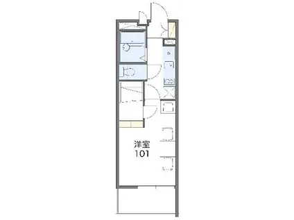 レオパレス笈瀬(1K/3階)の間取り写真